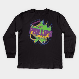 Jeff Phillips Purple Skateboard Kids Long Sleeve T-Shirt